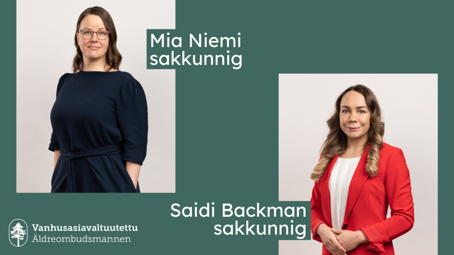 Vanhusasiavaltuutetun toimiston asiantuntijat Mia Niemi ja Saidi Backman.